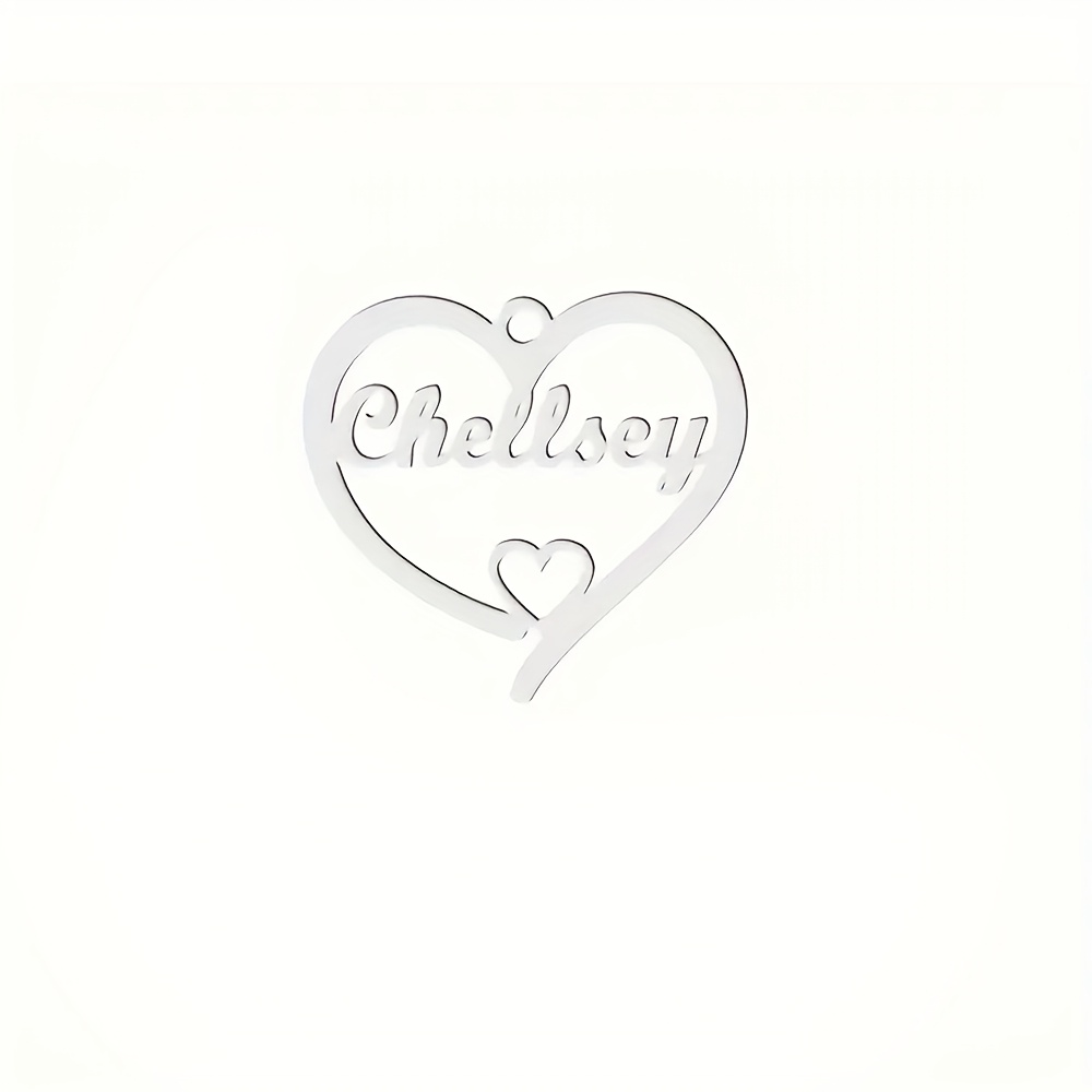 Personalized Stainless Steel Heart Name Necklace, Custom Gift